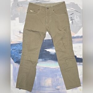 Kuhl Revolvr Rogue Pants Mens 34x31 Brown Outdoor Hiking Travel Casual Stretch